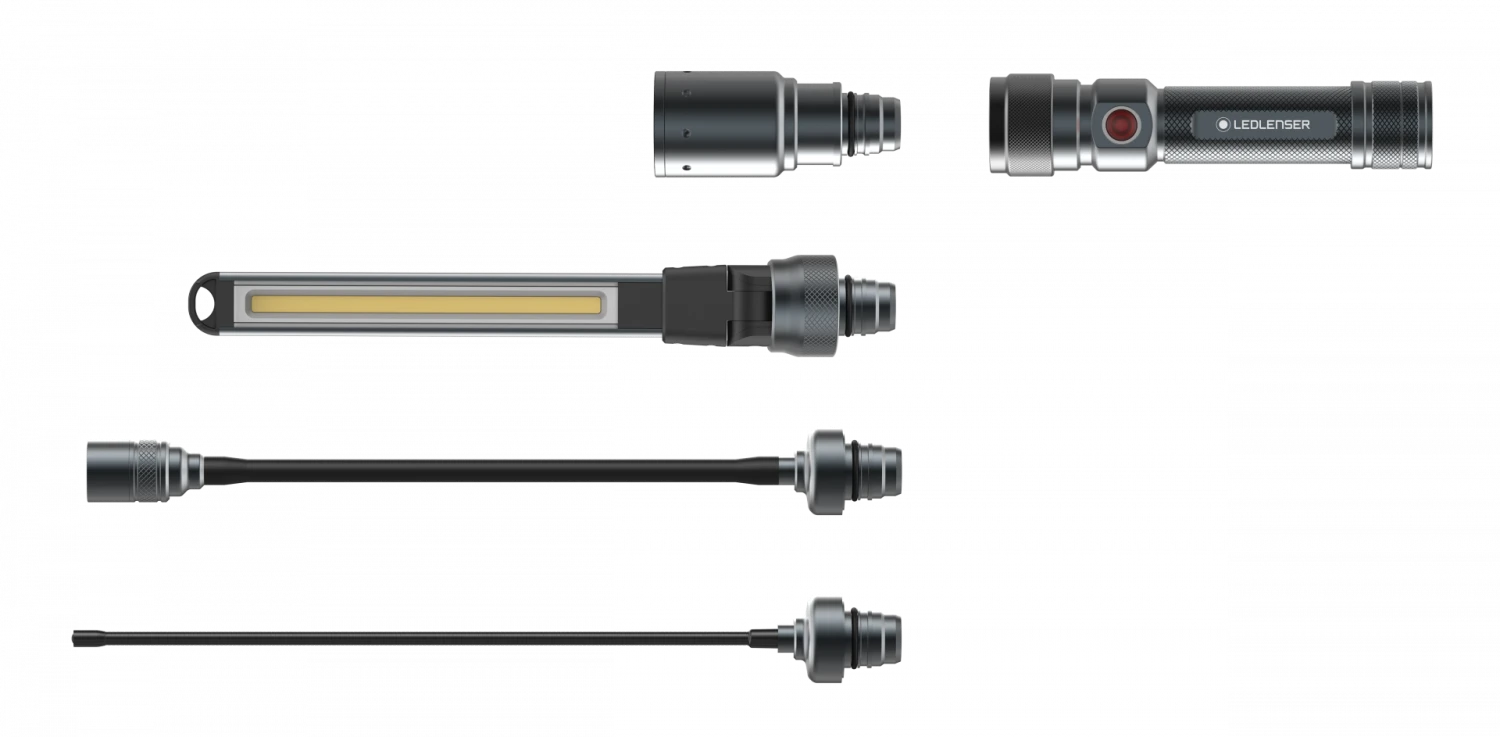 LEDLENSER Aufladbares Arbeitsleuchten-Set Mit 4 Lampenaufsätzen Workers Friend 1 LEDLENSER Aufladbares Arbeitsleuchten-Set Mit 4 Lampenaufsätzen Workers Friend